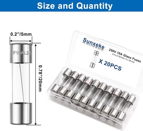 20PCS F2AL 250V 2A Fast-Blow Glass Fuses,0.2 x 0.78 Inch / 5 x 20 mm in Saudi Arabia