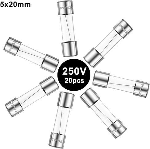 20PCS F2AL 250V 2A Fast-Blow Glass Fuses,0.2 x 0.78 Inch / 5 x 20 mm in Saudi Arabia