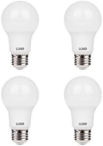 لمبة LUNO A19 LED قابلة لتعديل الضوء، 5.5 وات (ما يعادل 40 وات)، 450 لومن، 2700 كلفن (أبيض ناعم)، قاعدة متوسطة (E26)، UL & ENERGY STAR (4 عبوات) in Kuwait