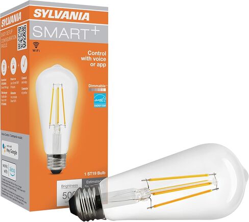 لمبة سيلفانيا واي فاي LED الذكية A19، كفاءة 9 وات، أبيض قابل للضبط، 2700 كلفن - 6500 كلفن، لـ Alexa/Google Assistant/Siri Shortcuts، Energy Star، Frosted - عبوة واحدة (75803) in Saudi Arabia