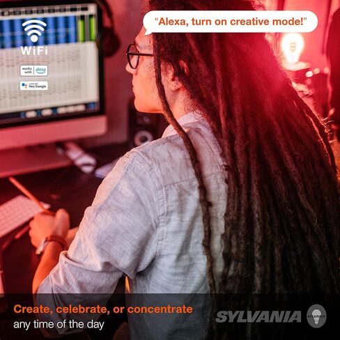 Sylvania WiFi LED Smart A19 Light Bulb, 9W Efficient, Tunable White, 2700K - 6500K, for Alexa/Google Assistant/Siri Shortcuts, Energy Star, Frosted - 1 Pack (75803) in Kuwait