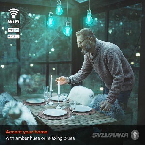 Sylvania WiFi LED Smart A19 Light Bulb, 9W Efficient, Tunable White, 2700K - 6500K, for Alexa/Google Assistant/Siri Shortcuts, Energy Star, Frosted - 1 Pack (75803) in Kuwait