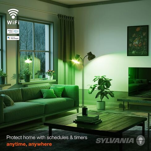 Sylvania WiFi LED Smart A19 Light Bulb, 9W Efficient, Tunable White, 2700K - 6500K, for Alexa/Google Assistant/Siri Shortcuts, Energy Star, Frosted - 1 Pack (75803) in Kuwait