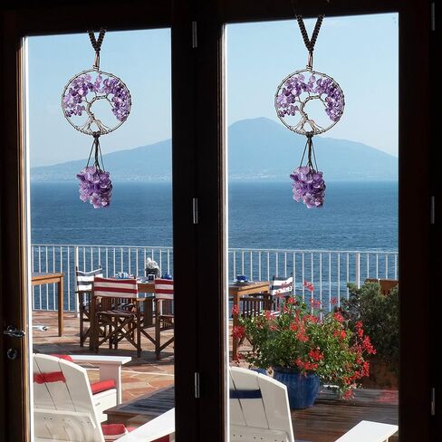 DUQGUHO اكسسوارات السيارات الوردية روز كوارتز كريستال مرآة الرؤية الخلفية ملحقات معلقة كريستال سيارة معلقة حلية شكل قلب هيبي بوهو اكسسوارات السيارات زخارف روحية للنساء in Kuwait