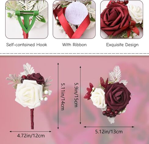 Light Purple Wrist Corsage and Boutonniere Set, 1 Set Foam Rose Hand Flower for Prom Artificial Wedding Wrist Corsage for Wedding Party Prom in Saudi Arabia