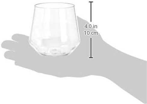 Amazon Basics Tritan BPA-Free Plastic Stemless Wine Glass, 14-Ounce, Clear - Set of 4 in Saudi Arabia