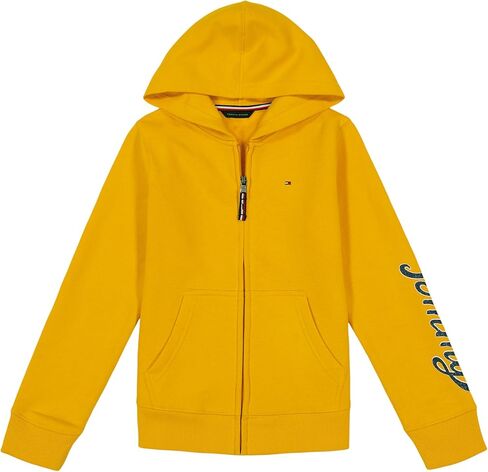 سويت شيرت بغطاء رأس من الصوف بسحاب كامل للفتيات من Tommy Hilfiger مع جيوب أمامية، علم قلب أزرق هادئ in Saudi Arabia