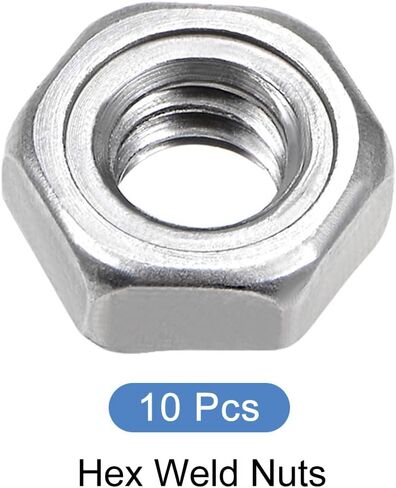Hex Weld Nuts Steel (3/8-16 Thread Size) 4Pcs, Carbon Steel Hexagonal Nuts - for Machinery Industry, Home Furniture Repair in Saudi Arabia