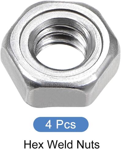 Hex Weld Nuts Steel (3/8-16 Thread Size) 4Pcs, Carbon Steel Hexagonal Nuts - for Machinery Industry, Home Furniture Repair in Saudi Arabia