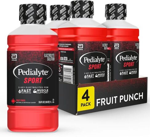Pedialyte Sport Electrolyte Drink, Fast Hydration with 5 Key Electrolytes for Muscle Support Before, During, & After Exercise, Berry Freeze, 1 Liter in Saudi Arabia