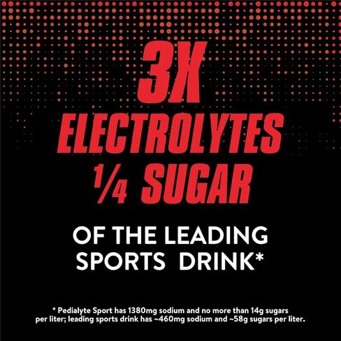 Pedialyte Sport Electrolyte Drink, Fast Hydration with 5 Key Electrolytes for Muscle Support Before, During, & After Exercise, Berry Freeze, 1 Liter in Saudi Arabia