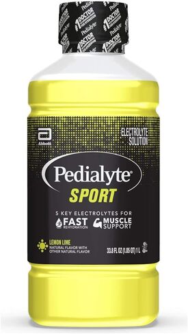 Pedialyte Sport Electrolyte Drink, Fast Hydration with 5 Key Electrolytes for Muscle Support Before, During, & After Exercise, Berry Freeze, 1 Liter in Saudi Arabia