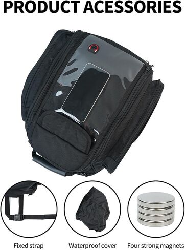 Motorcycle Tank Bag Universal Waterproof Oxford Fabric with Strong Magnetic，Magnetic Tank Bag, fits Harley Davidson, Indian, Honda, Yamaha, Suzuki and more in Saudi Arabia
