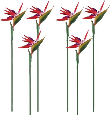 6 Pcs 32'' Artificial Bird of Paradise Flowers Plants for Home Garden Wedding Party Decor (Yellow) in Saudi Arabia