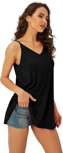 Spmor Women's Sleeveless Loose Short Dresses Plain Casual Tops in Saudi Arabia