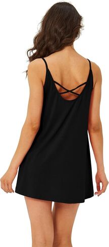Spmor Women's Sleeveless Loose Short Dresses Plain Casual Tops in Saudi Arabia
