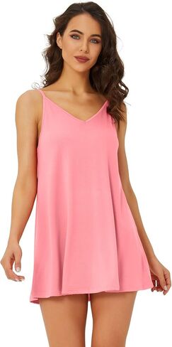 Spmor Women's Sleeveless Loose Short Dresses Plain Casual Tops in Saudi Arabia