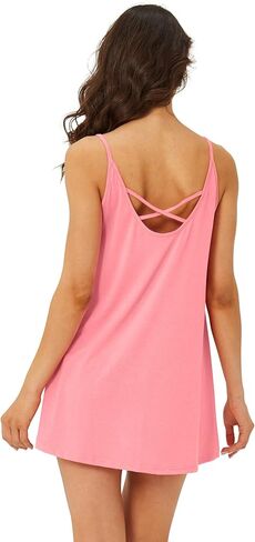 Spmor Women's Sleeveless Loose Short Dresses Plain Casual Tops in Saudi Arabia
