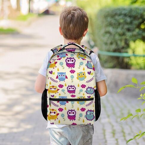 Owl School Backpack for Girls - 16 Inch Yellow Backpacks for Kids 6-12 Years - Durable Cartoon Bookbag for Travel in Saudi Arabia