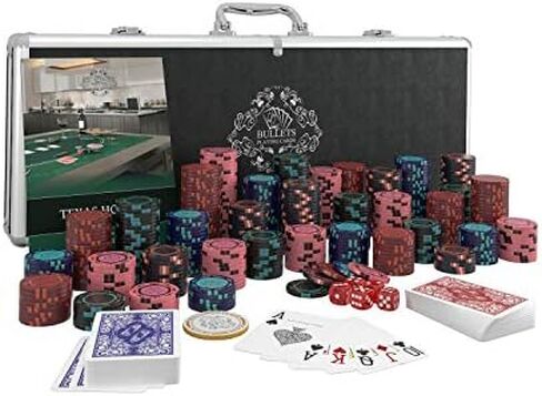 Bullets Playing Cards - Poker case with 300 clay poker chips Corrado without values in Saudi Arabia