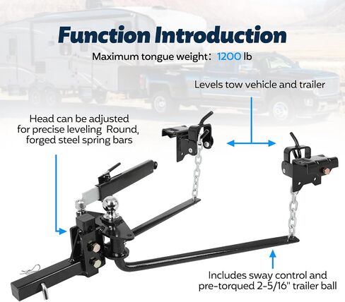 Weight Distribution Hitch, Anti Sway Hitch for Travel Trailer Camper, Max Towing 12000lbs, 2-Inch Shank, 2-5/16-Inch Ball in Saudi Arabia