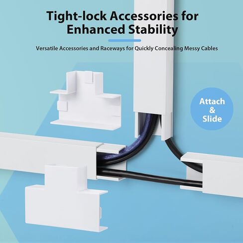 Cord Hider Wall for 1-4 Cords, 45in(3X L15in) Cable Management Kit, Cord Organizer Wall, TV Cable Hider Wire Hider for Wall Hide Cords Wall Mounted TV, Cable Raceway White W1.2in H0.7in Large in Saudi Arabia