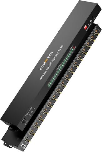 CENMATE HDMI Splitter 1 in 16 Out, 16 Port HDMI Splitter Support 4Kx2K@30Hz Duplicate/Mirror, HDM 1.4, EDID, 3D Video Play, 10.2Gbps, HDCP, Deep Color 24bit/36bit in Saudi Arabia