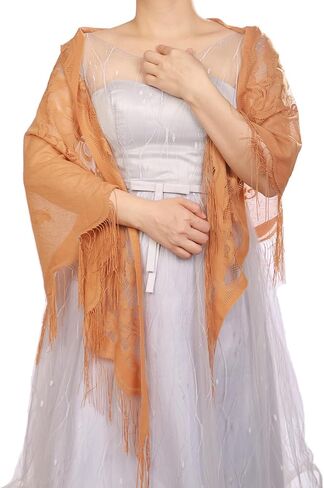 Women Lace Wraps Shawls Tassel Triangle Shawls and Wraps for Party Wedding Evening Dresses in Saudi Arabia