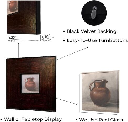 إطار صورة حائط خشبي لبيت المزرعة مقاس 4 × 4، إطارات عائلية مربعة بنية عتيقة مع ملف تعريف مسطح عريض، إطار صور خشبي ريفي متعثر in Kuwait