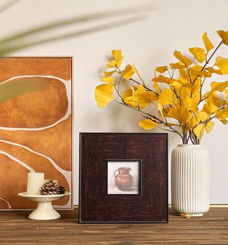 إطار صورة حائط خشبي لبيت المزرعة مقاس 4 × 4، إطارات عائلية مربعة بنية عتيقة مع ملف تعريف مسطح عريض، إطار صور خشبي ريفي متعثر in Kuwait