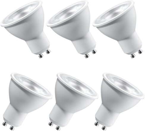 مصابيح GU10 LED قابلة للتعتيم، لمبة إضاءة 6500K ضوء النهار الأبيض، 630LM LED لمبة كشاف 7W (50W مكافئ الهالوجين) لمبة إضاءة المسار للمطبخ، غطاء محرك السيارة، غرفة النوم، 6500K، 6 عبوات in Kuwait