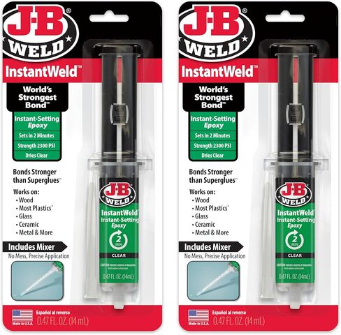 J-B Weld InstantWeld - Clear, 2 Minute Set Epoxy Adhesive, Static Mixer No Mess Application - 14ml in Saudi Arabia