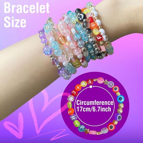 10CS Friendship Bracelets Set, Concert Beads Bracelet Making Kit Gifts for Kids, Girls in Saudi Arabia