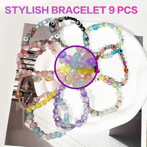 10CS Friendship Bracelets Set, Concert Beads Bracelet Making Kit Gifts for Kids, Girls in Saudi Arabia