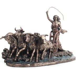Veronese Design 7 1/2 Inch Gefjon Norse Goddess of Polowing Cold Cast Resin Bronze Finish Sculpture