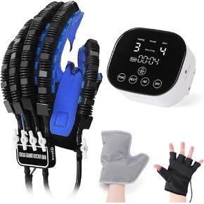 Rehability Robot Gloves Hemiplegia Hand Stroke Recovery Equipment, Hand Dysfunction Training Device for Stroke, Finger Orthosis for Finger Cramps (Left, XL)