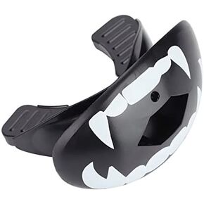SPYMINNPOO Sports,4 Colors Food Grade TPR Mouthguard Teeth Protector for Boxing Football Sports (Black and White Teeth)