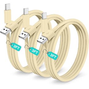 Car Carplay Cable for iPhone 15(3FT+3FT+3FT), USB A to USB C for Carplay, Car Charger Cable Cord for iPhone 15/Pro Max/Pro/Plus, iPad Air 5th 4th Mini 6th-Yellow