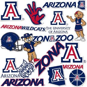 ملصقات صبار الصحراء جامعة أريزونا Wildcats Zona ملصق حائط من الفينيل‏ للكمبيوتر المحمول وزجاجة مياه وقصاصات للسيارة مقاس 11.42 × 8.94 ورقة (النوع أ)