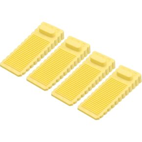 uxcell 4 Pcs Door Stoppers for Bottom of Door, 1.57 Inch Door Stops, Rubber Door Stopper Wedge Anti Slip, Window Stopper Door Stackable, Pink