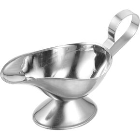 Stainless Steel Gravy Boats: Restaurant Style Gravy Boat, Saucier with Ergonomic Handle and Big Dripless Lip Spout for Warming Sauces Gravy Salad Dressings Milk