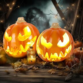 Halloween Pumpkin Lights, Jack Lantern Halloween Ornaments, Holiday Lights for Indoor Or Outdoor Decors Halloween Party Decoration - 4