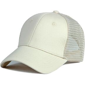 Men Mesh Back Cap Cotton Baseball Hat Structured Adjustable Trucker Hat