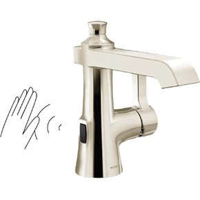 Moen S6981EWNL Flara Motionsense Wave Touchless Single Handle Bathroom Sink Faucet, Polished Nickel