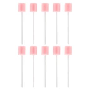 Healifty 200Pcs Oral Swabs Disposable Mouth Swabs Sponge- Tooth Cleaning Sponge Swab for Oral Care, Pink
