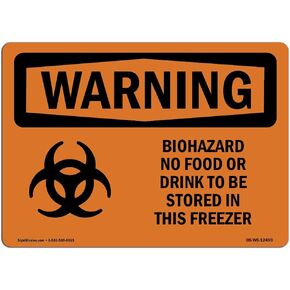 OSHA Waring Sign - Biohazard No Food Or Drink | Vinyl Label Decal | Protect Your Business, Construction Site, Warehouse & Shop Area | Made in The USA