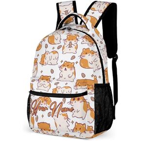 Hamster School Backpack for Kids Girls Boys, 16 Inch Cute Hamsters Themed Bookbag, Personalized School Backpack for Students Children, Lightweight, Large Capacity
