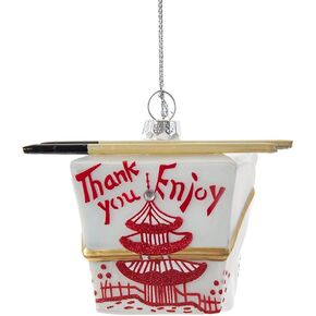 Kurt S. Adler Glass Chinese Take-Out Box Ornament