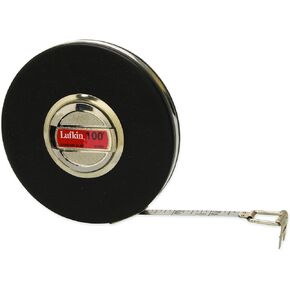 Crescent Lufkin 3/8" x 100' Leader Chrome Clad Tape Measure - HC256N , Black