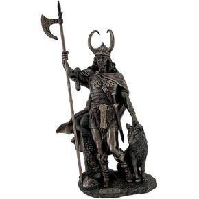 Zeckos Bronze Finish Loki Norse God of Mischief Resin Statue Sculpture 13.75 Inches High